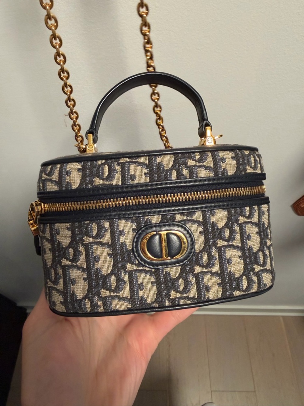 Dior Beige & Black Monogram Vanity Crossbody with Gold Hardware - Picture 2 of 3